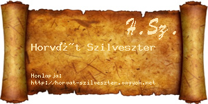 Horvát Szilveszter névjegykártya